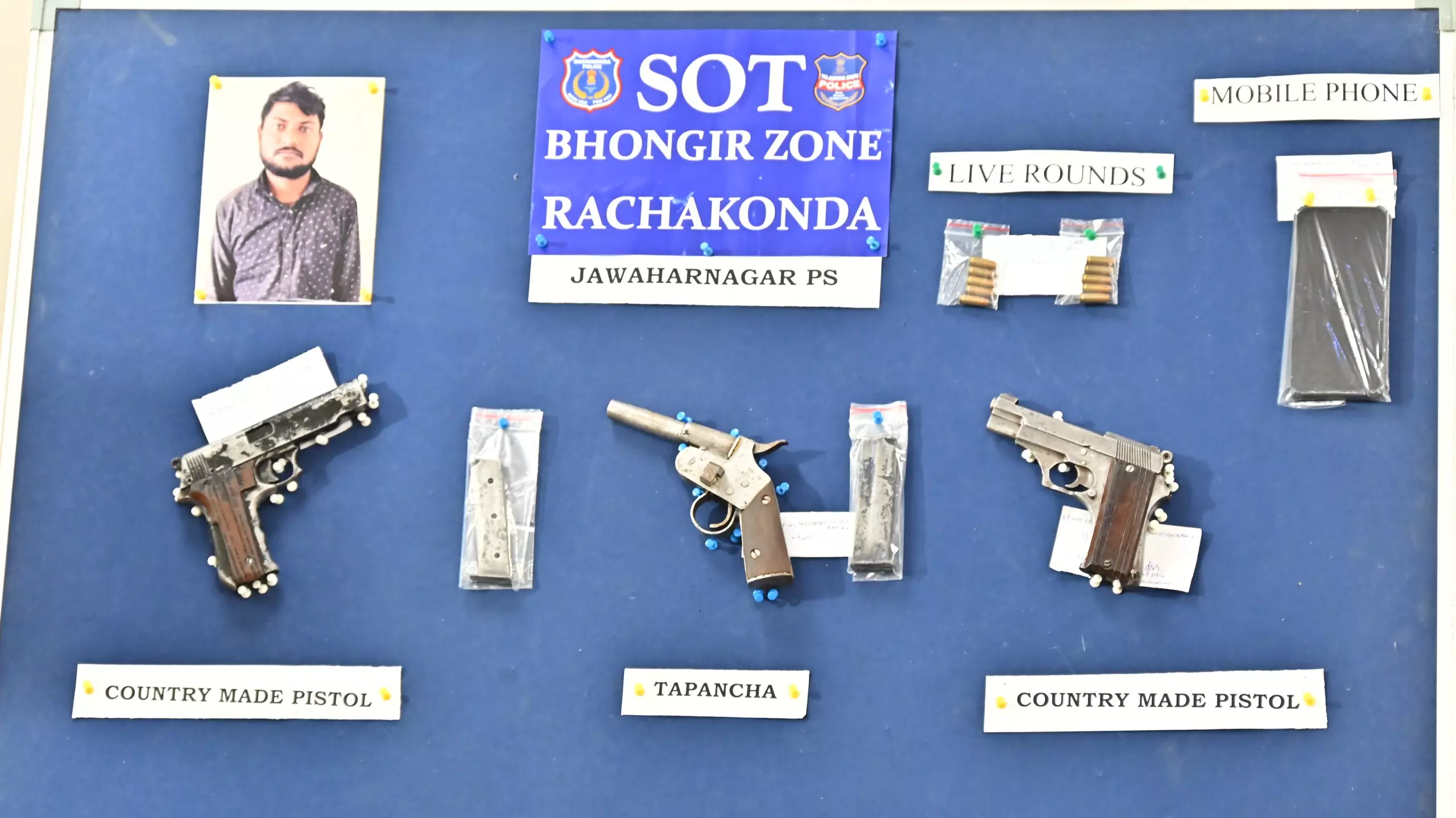 Farmer from UP held in Hyderabad for illegally possessing firearms Farmer from UP held in Hyderabad for illegally possessing firearms