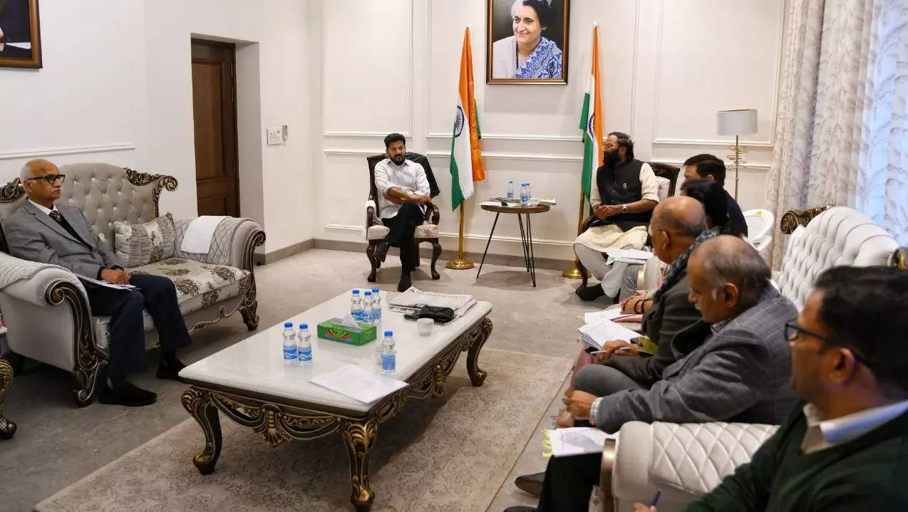 Revanth calls for strong arguments for TGs rightful share before Krishna Tribunal Revanth calls for strong arguments for TGs rightful share before Krishna Tribunal
