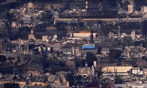 Retro blue VW van survives deadly Los Angeles Fire, becomes symbol of hope