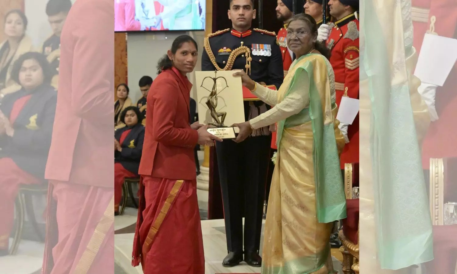 President Murmu Confers Arjuna Award on Para-Athlete Jeevanji Deepthi President Murmu Confers Arjuna Award on Para-Athlete Jeevanji Deepthi