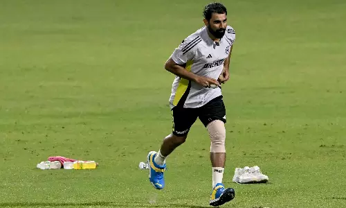 Watch: Left knee heavily strapped, Shami turns up the heat at India nets