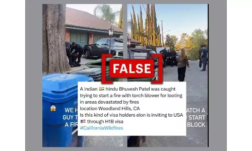 Fact Check | Indian National Not Caught Starting Fire in LA Neighbourhood