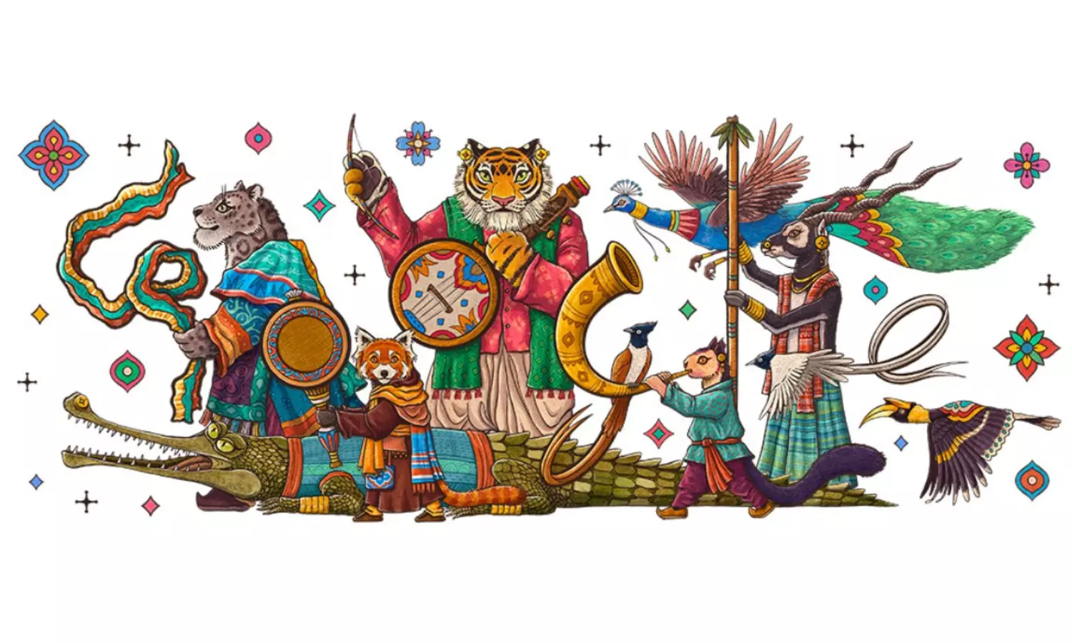 Google celebrates Indias 76th R-Day with wildlife meets culture doodle