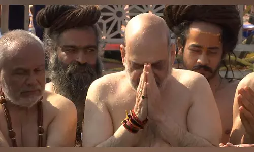 Maha Kumbh: Amit Shah takes dip in Sangam Maha Kumbh: Amit Shah takes dip in Sangam