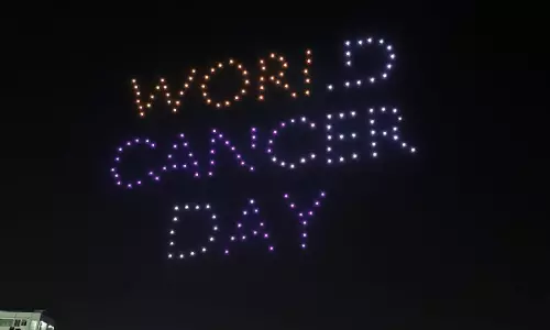 Kamineni Hospitals hosts drone show for cancer awareness