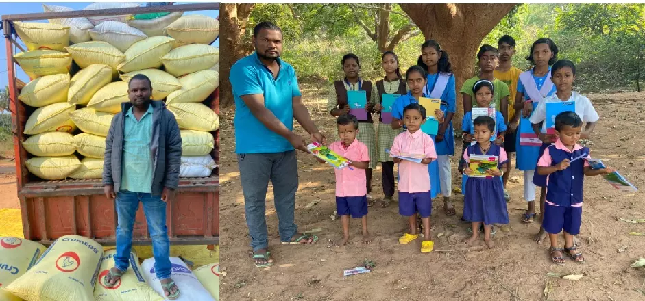 Odisha youth buys study materials for poor children with proceeds from paddy sales