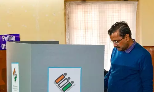Delhi Polls: Arvind Kejriwal casts vote along with his family