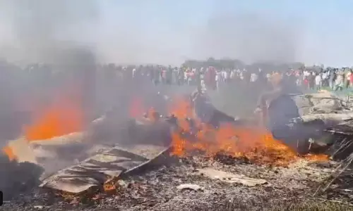 MP: IAF fighter aircraft crashes in agriculture field in MP village, 2 pilots eject safely