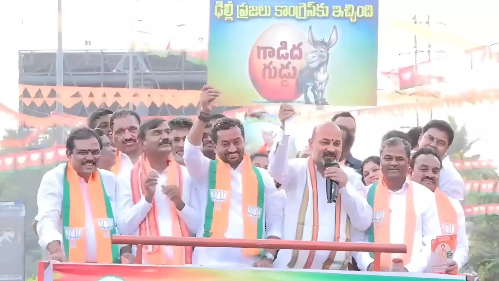 Bandi unveiling the BJP’s MLC poll manifesto