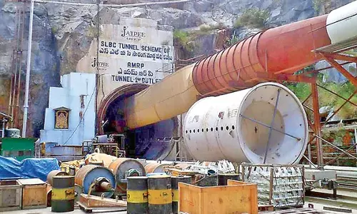 SLBC tunnel collapse: Eight persons feared trapped,  3-mt cave-in halts construction
