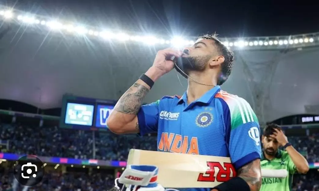 Virat Kohlis Romantic Victory : Wedding Ring Kiss Melts Hearts after his ton