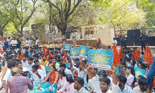 Hyderabad: ABVP Protests Tripled Exam Fee at OU