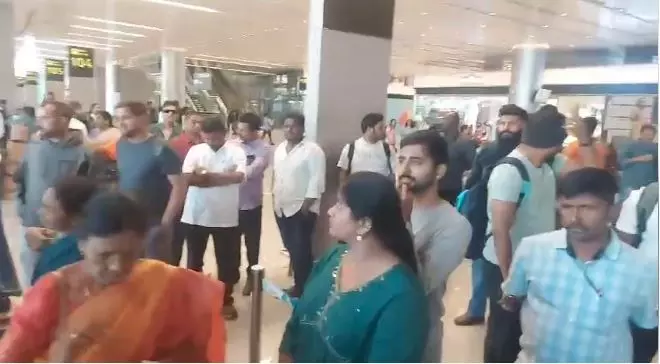Hyderabad: Passengers stranded for hours at RGIA over delayed Prayagraj flight Hyderabad: Passengers stranded for hours at RGIA over delayed Prayagraj flight