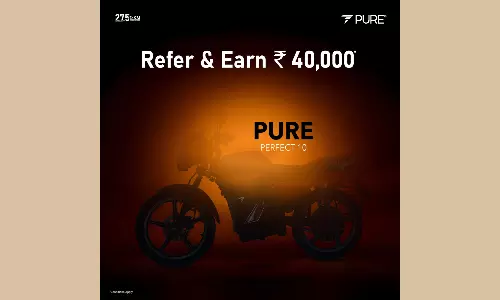 PURE EV Launches the PURE Perfect 10 Referral Program with Exciting Cashback Offers PURE EV Launches the PURE Perfect 10 Referral Program with Exciting Cashback Offers