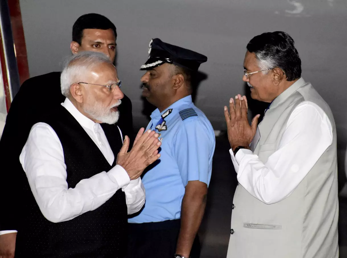PM Modi arrives in Gujarat for three-day visit PM Modi arrives in Gujarat for three-day visit