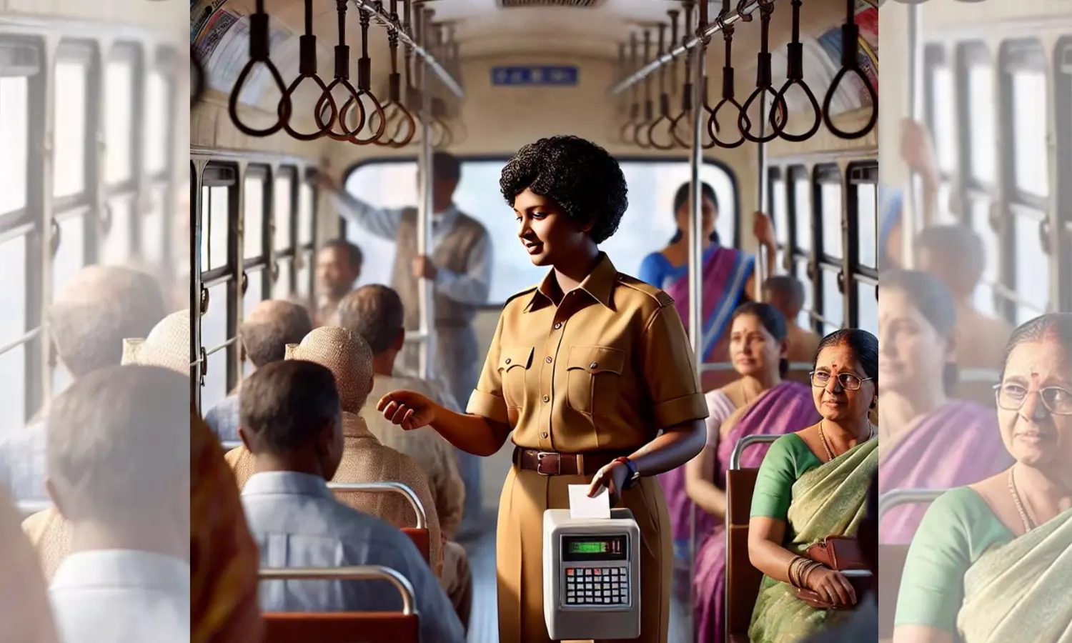 Facing daily grind on buses with a smile Facing daily grind on buses with a smile
