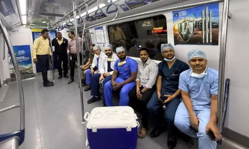 Hyderabad Metro Facilitates Green Channel for Live Heart Transportation Hyderabad Metro Facilitates Green Channel for Live Heart Transportation
