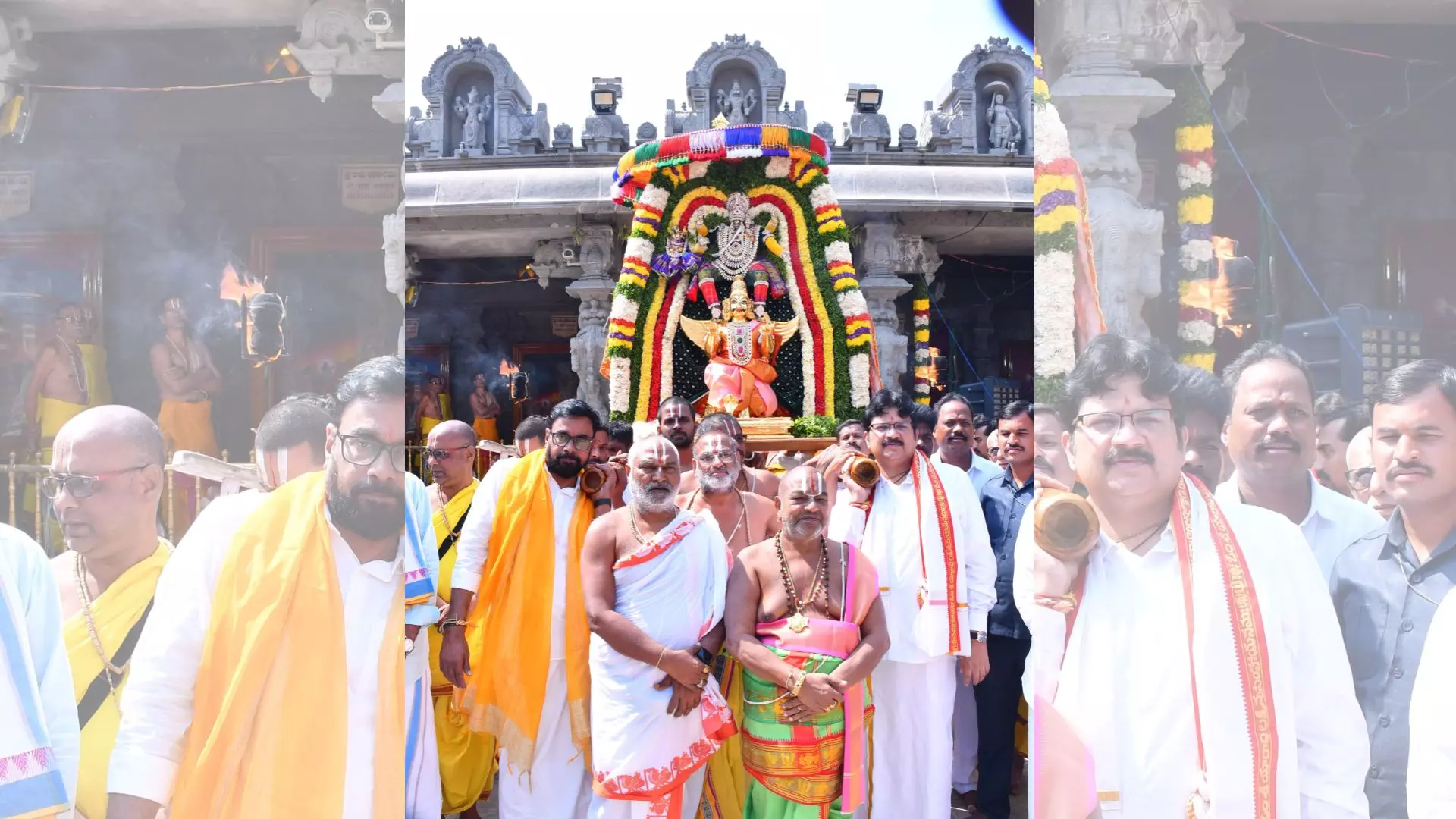 Garuda Vahana Seva held on eighth day of Brahmotsavams Garuda Vahana Seva held on eighth day of Brahmotsavams