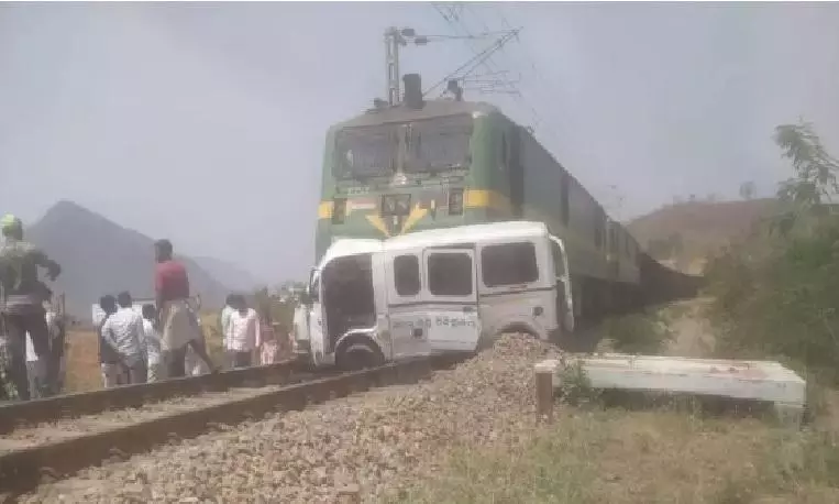 Goods train collides with ambulance in Odisha, 8 escape unhurt Goods train collides with ambulance in Odisha, 8 escape unhurt