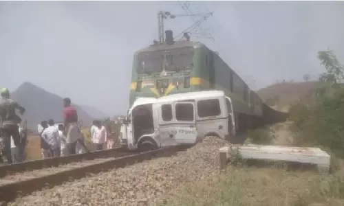 Goods train collides with ambulance in Odisha, 8 escape unhurt Goods train collides with ambulance in Odisha, 8 escape unhurt