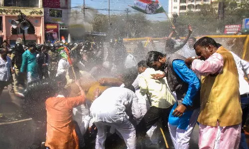 MP: 10 Congressmen injured as stage collapses during protest MP: 10 Congressmen injured as stage collapses during protest