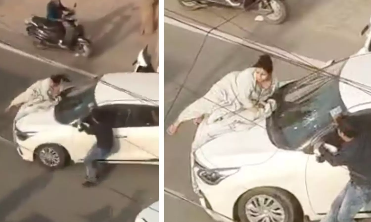 Woman Carried on Bonnet of Car in Sonepat to Save Son from Beating