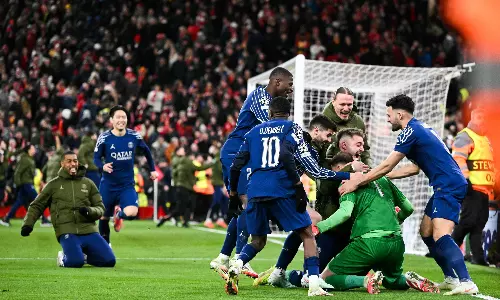Champions League: PSG down Liverpool on penalties, Bayern thrash Leverkusen