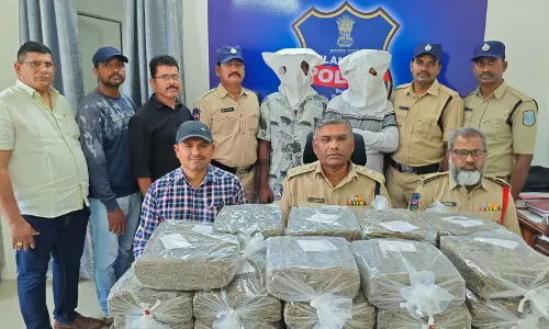 Two interstate smugglers arrested, 57 kg dry ganja worth Rs 28.70 lakh seized