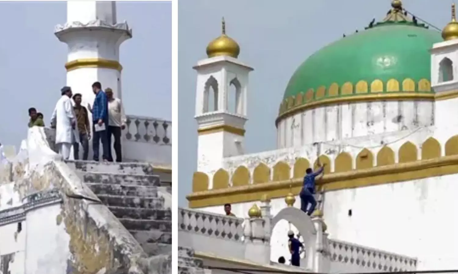Whitewashing of Shahi Jama Masjid Wall Begins in Sambhal After HC Order Whitewashing of Shahi Jama Masjid Wall Begins in Sambhal After HC Order