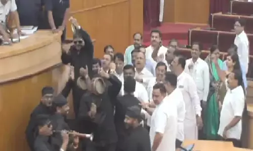 Congress MLAs disrupt Odisha Assembly proceedings with cymbals and shehnai over women’s safety demand