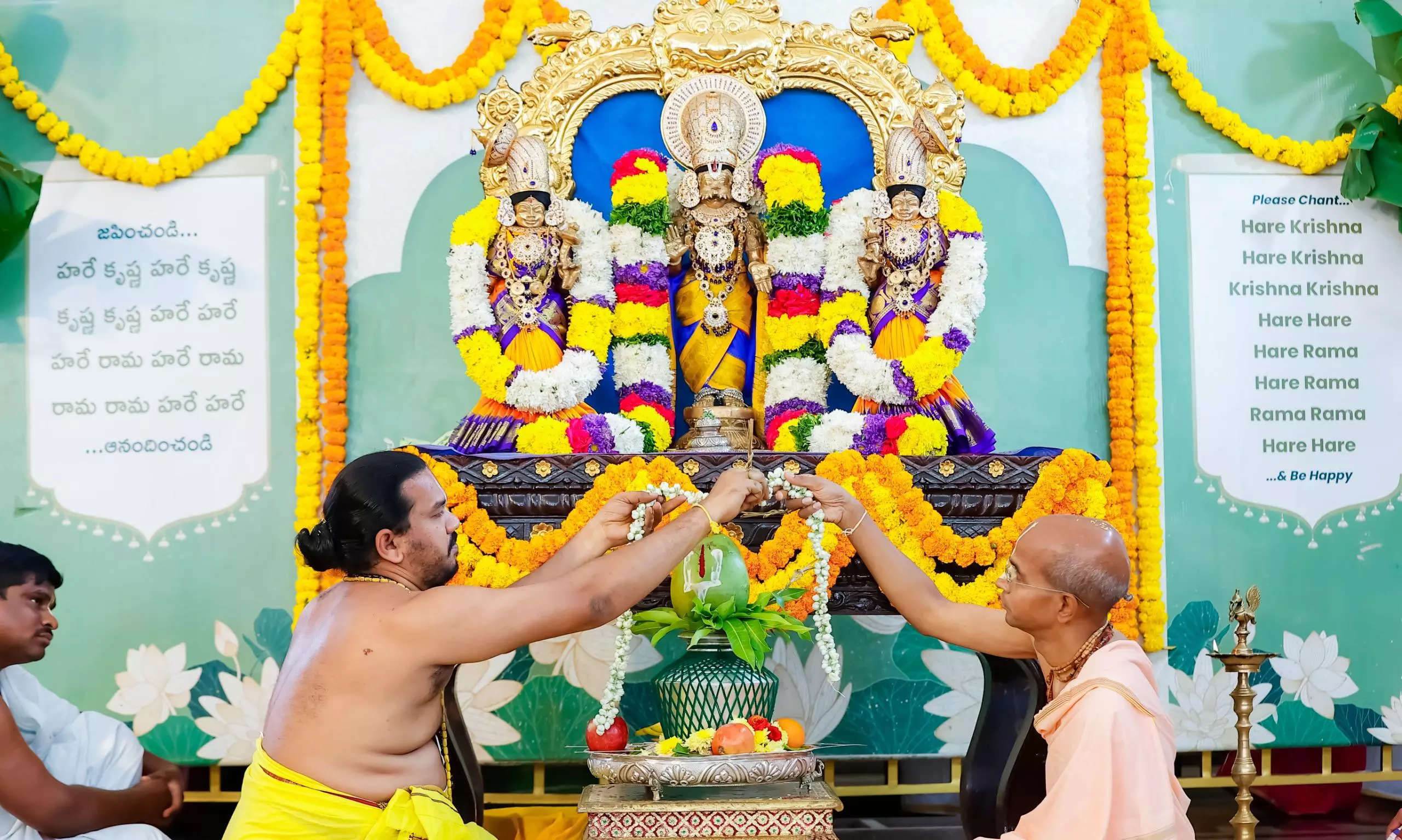 Hare Krishna Golden Temple Celebrates Ugadi With Bhudevi-Narasimha Kalyanam
