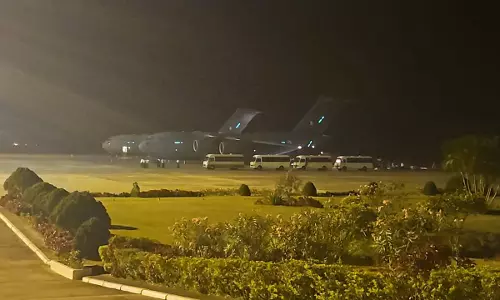 Two C-17 aircraft with 60 tonnes of relief material land in Myanmar