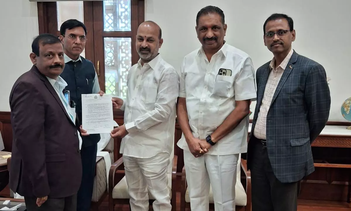 Bandi Sanjay Urges Centre to Spruce up Sports Facilities in Karimnagar Bandi Sanjay Urges Centre to Spruce up Sports Facilities in Karimnagar