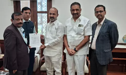 Bandi Sanjay Urges Centre to Spruce up Sports Facilities in Karimnagar Bandi Sanjay Urges Centre to Spruce up Sports Facilities in Karimnagar