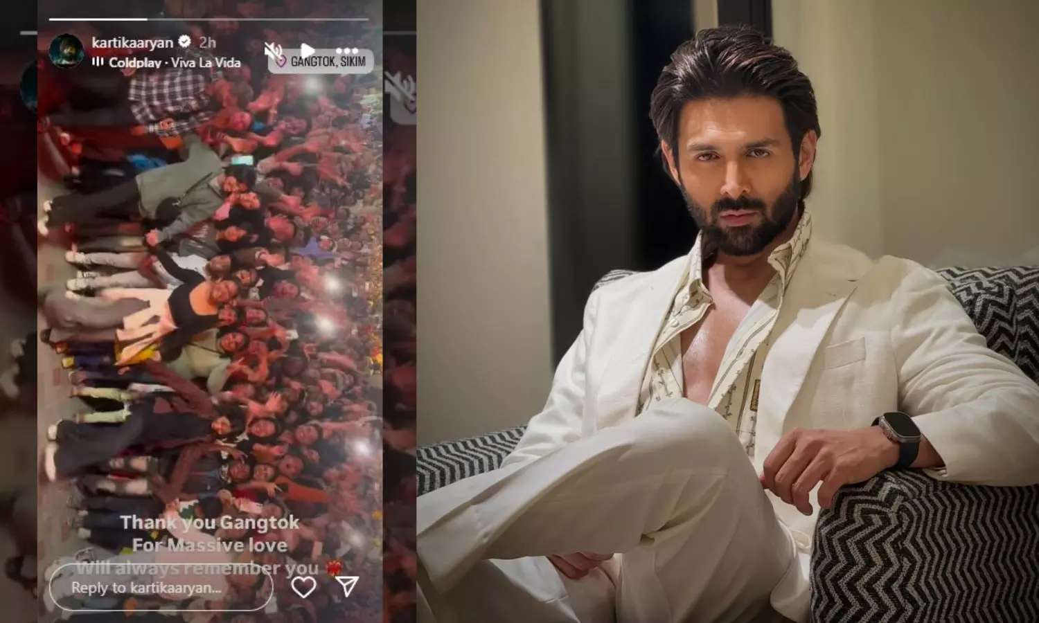 Kartik Aaryan Gets a Hero’s Welcome in Gangtok, Says ‘Will Always Remember You’