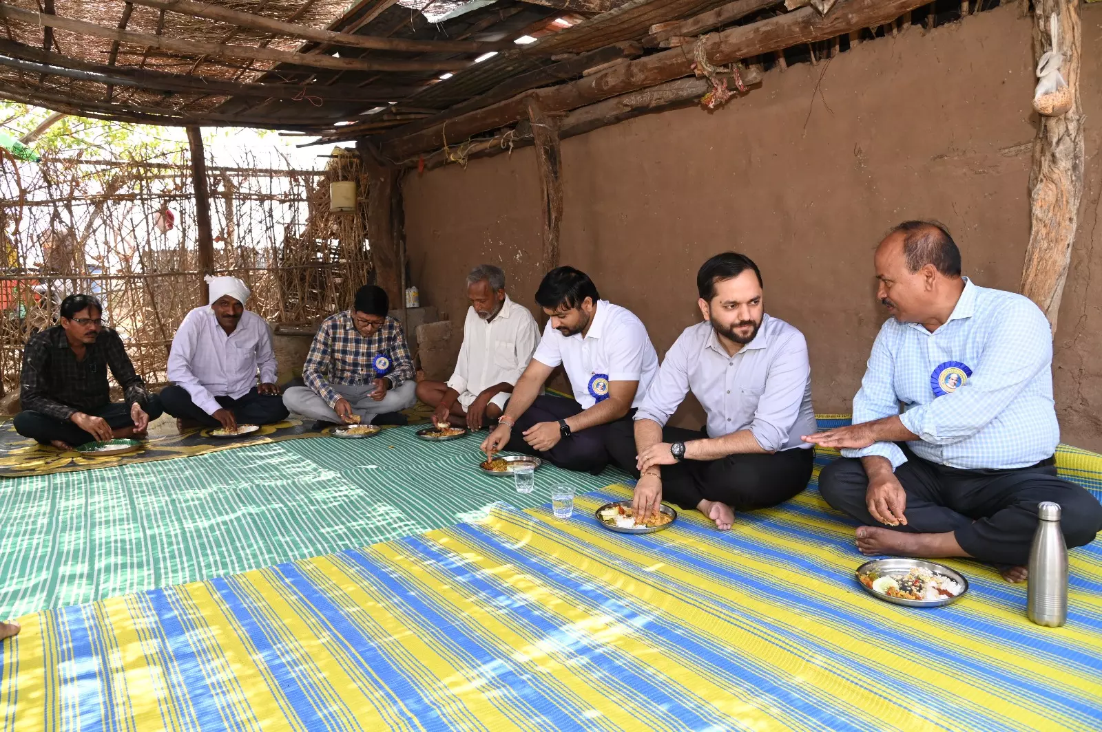 Adilabad Collector, Officials Eat at Ration Card Holder’s House with Fine Rice