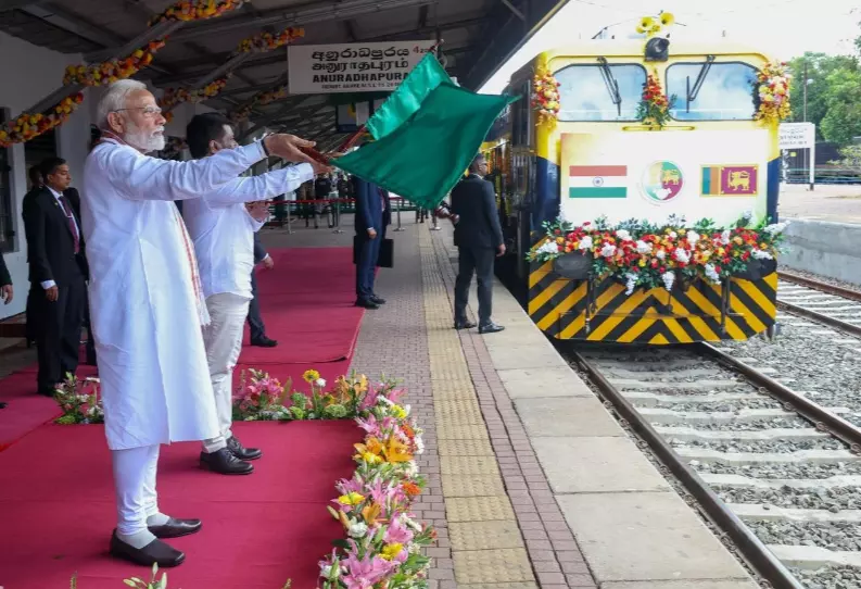 Modi Launches India-Assisted Railway Projects in Sri Lanka; Pays Tribute at Anuradhapura Shrine