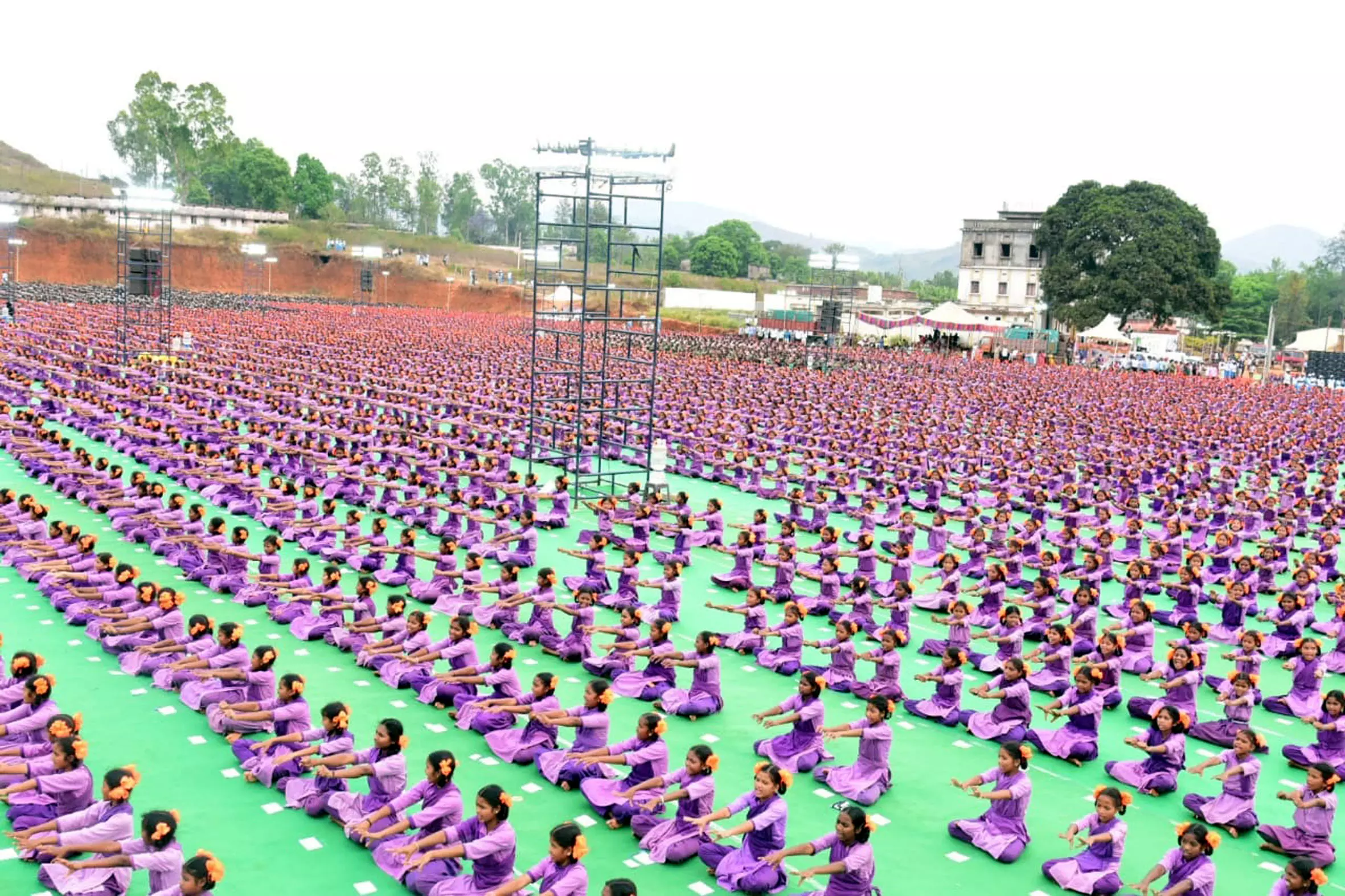 Tribal students set world record with 108 Surya Namaskars