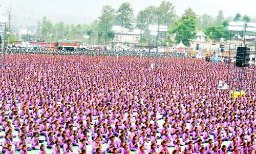 Tribal students set world record with 108 Surya Namaskars