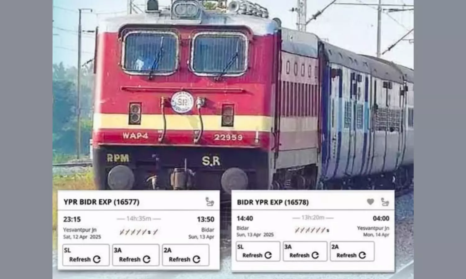 Yeshwantpur–Bidar–Yeshwantpur Express resumes operations