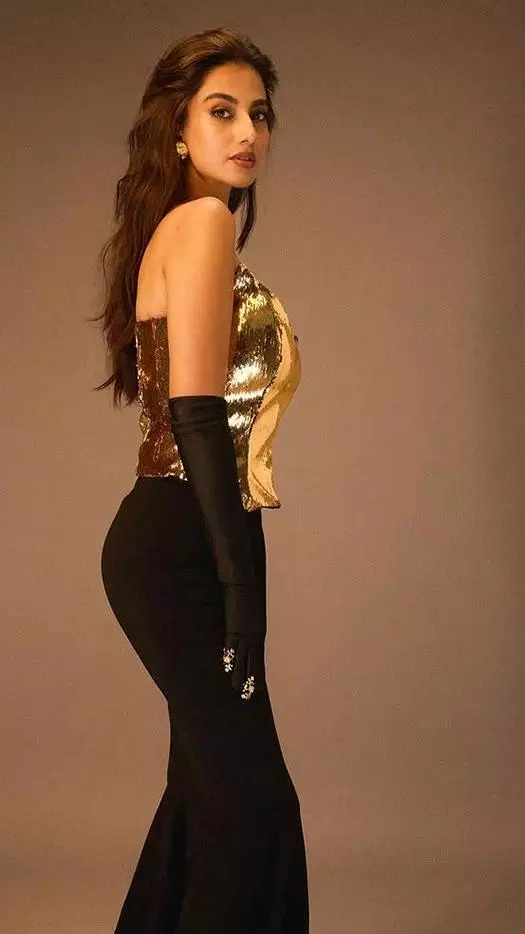 Meenakshi Chaudhary Stuns in Sequin Top and Black Ensemble