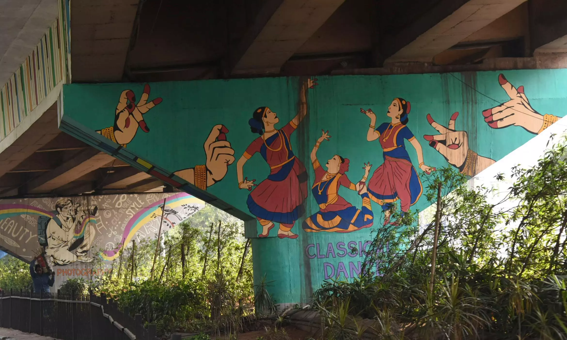 Rains damage artwork under flyovers Rains damage artwork under flyovers