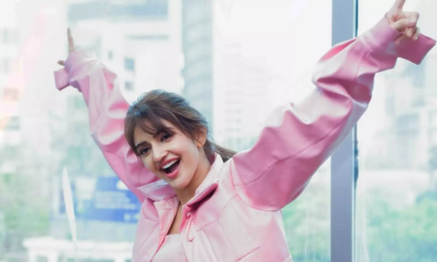 Sreeleela Stuns in Vibrant Pink Ensemble Sreeleela Stuns in Vibrant Pink Ensemble