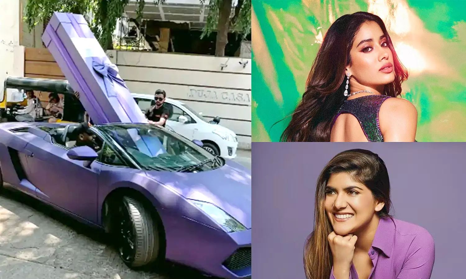 Ananya Birla Stuns Janhvi Kapoor with a Lavish Purple Lamborghini