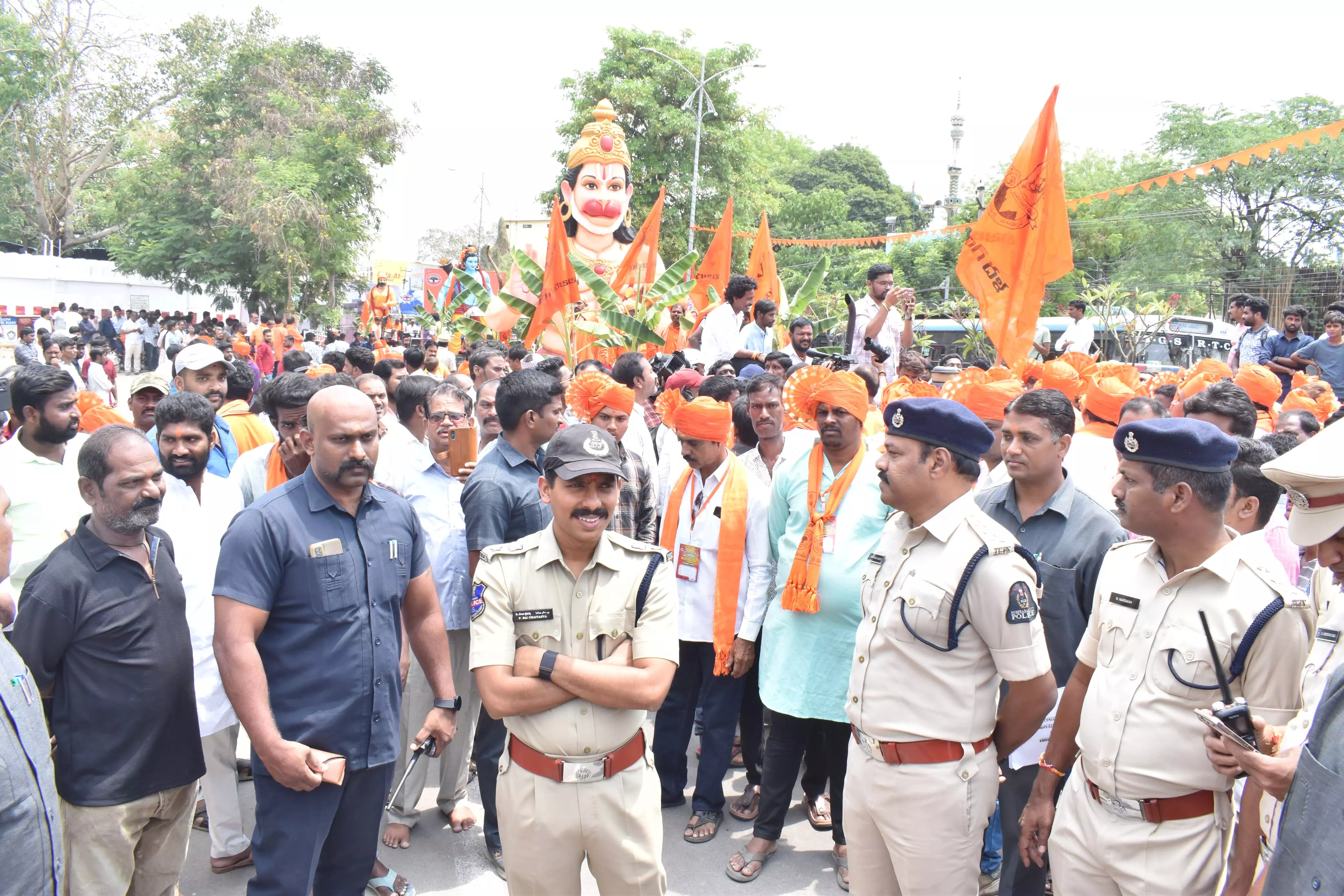 Grand Hanuman Shobha Yatras in Nizamabad