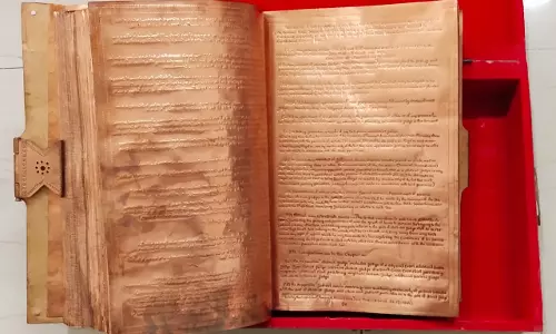 Ex-govt Officer Fetes Ambedkar with Handwritten Constitution on Metal Sheets