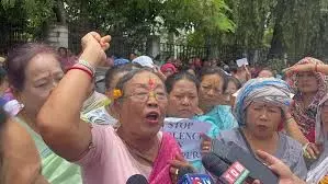 Security beefed up in Manipur as Kuki-Zo women block Meitei pilgrimage route in Churachandpur