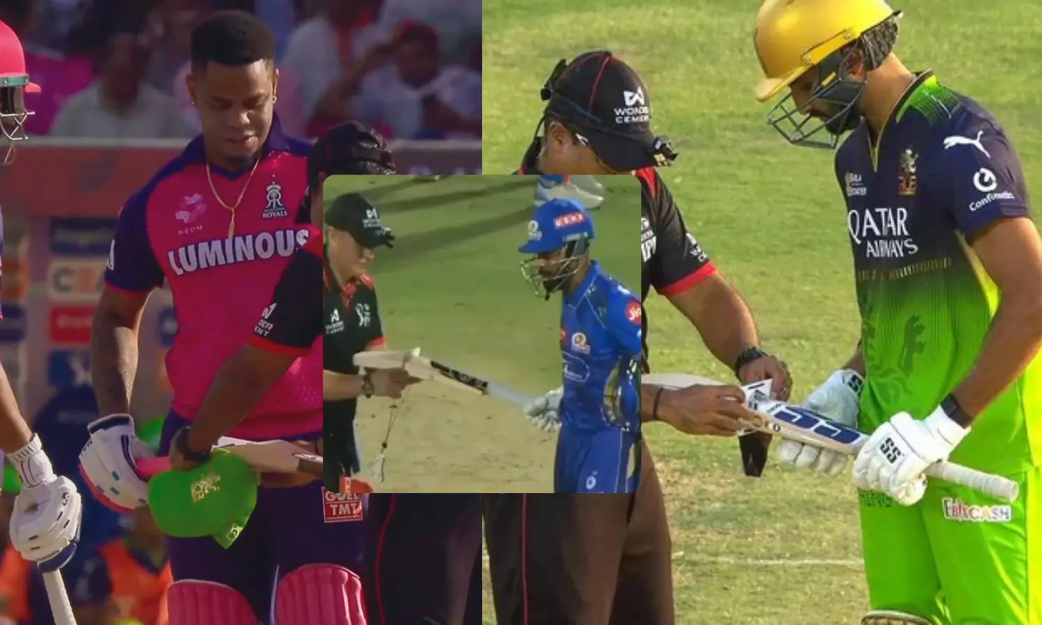 IPL 2025: On-field Umpires Check Bat Size To Prevent Unfair Advantage IPL 2025: On-field Umpires Check Bat Size To Prevent Unfair Advantage