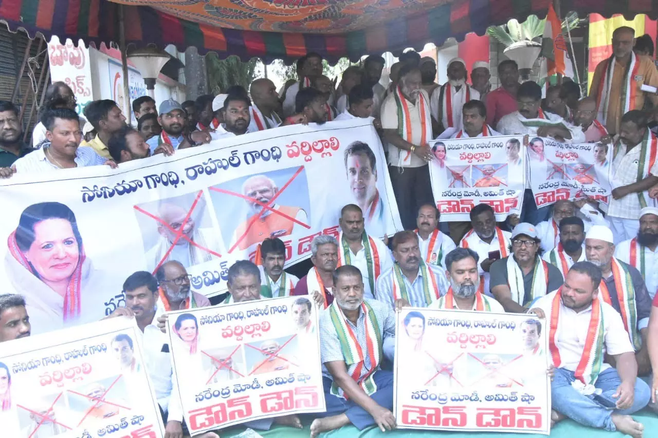 Congress Leaders Stage Protests Against ED Chargesheet On Gandhis