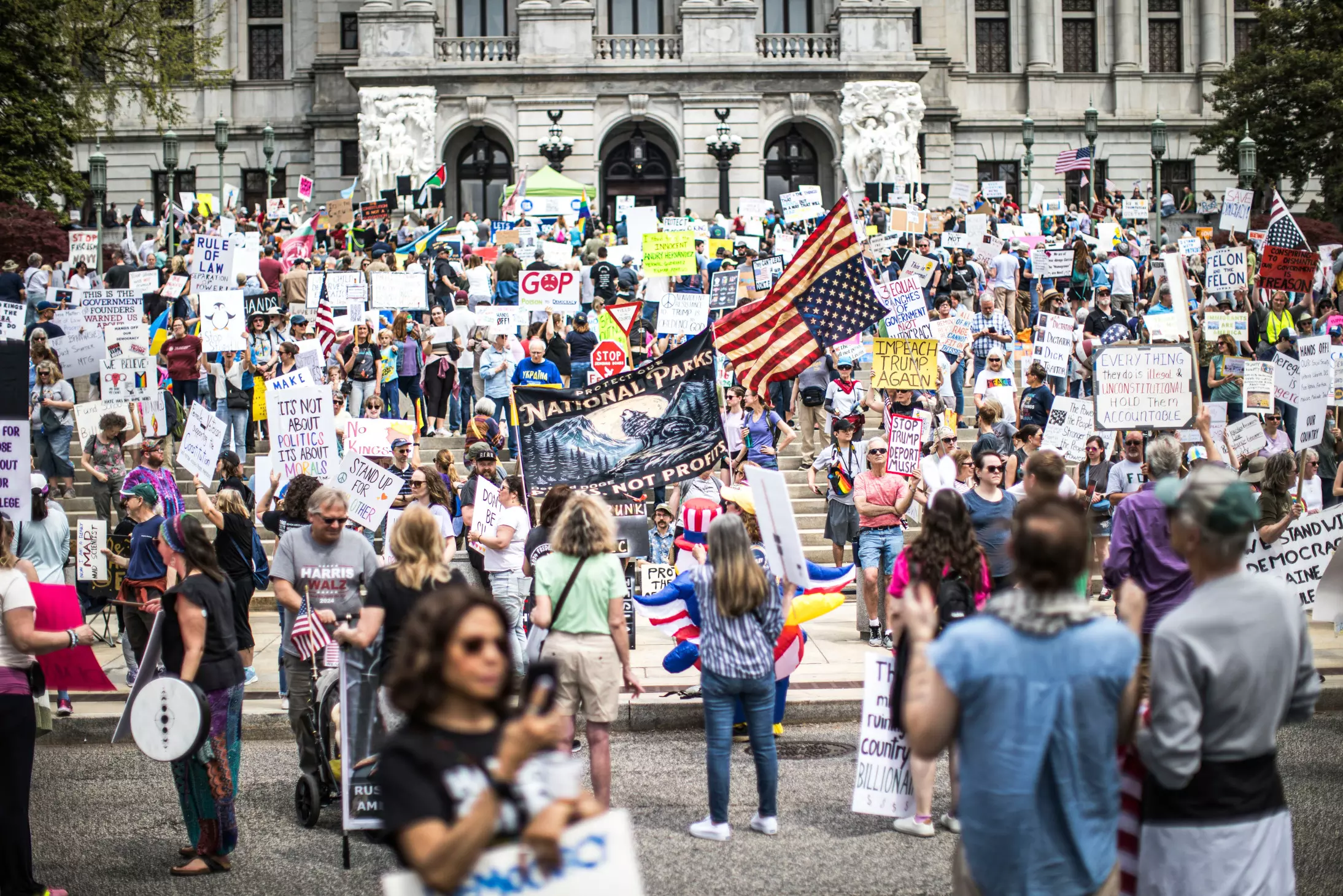 Thousands Rally Across US Against Trump Policies Thousands Rally Across US Against Trump Policies